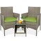 Best Choice Products 3-Piece Outdoor Wicker Conversation Patio Bistro Set, w/ 2 Chairs, Table